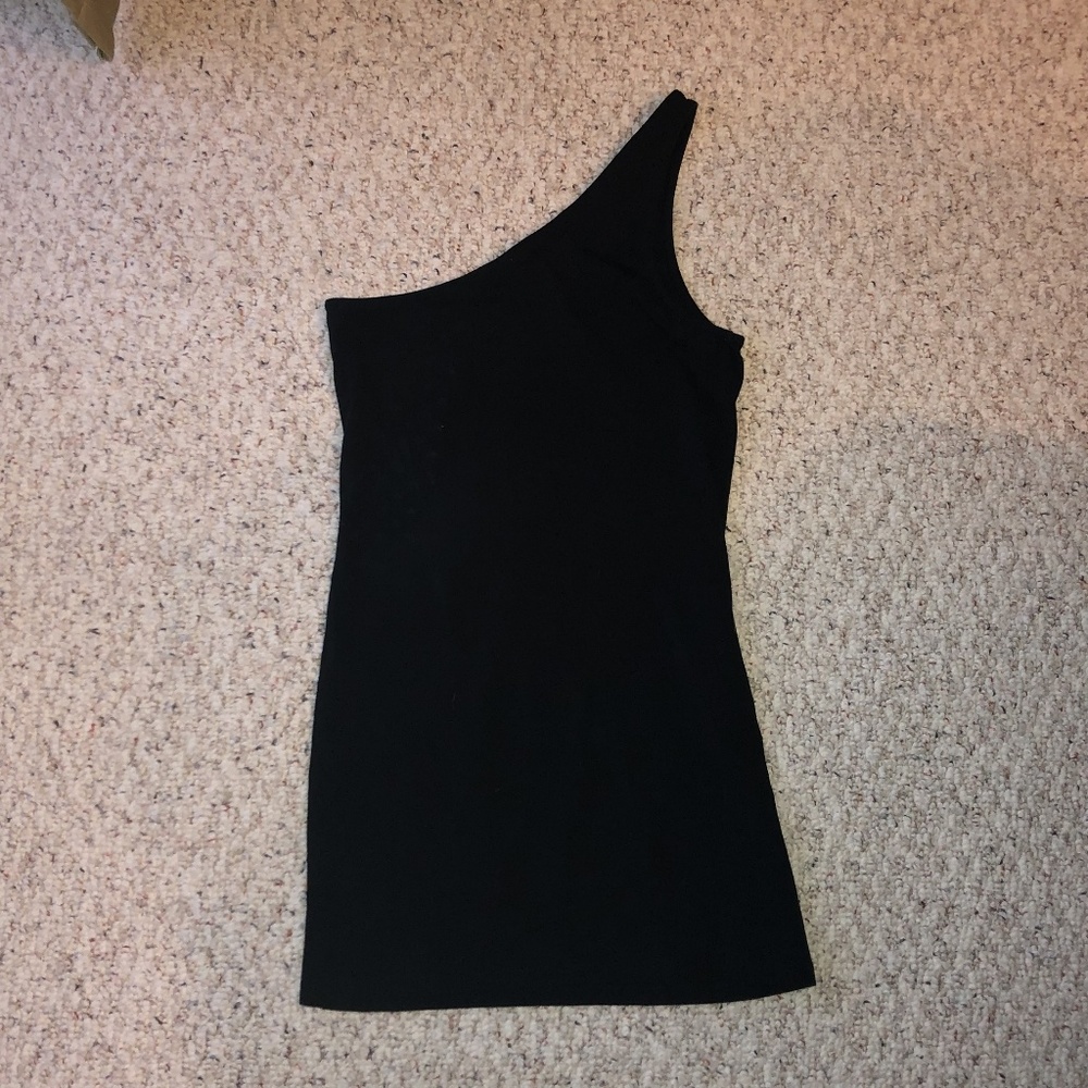 Single Strap Mini Dress Black
